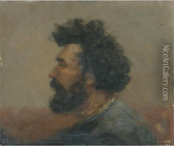 Self-Portrait Oil Painting - Ivan Pavlovich Pokhitonov