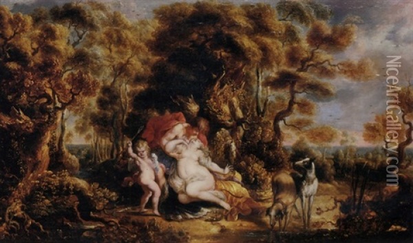 Venus And Adonis Oil Painting - Jan Thomas Van Yperen