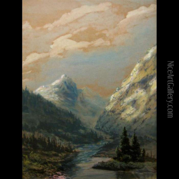 Above Laggan, Alberta Oil Painting - Marmaduke Matthews