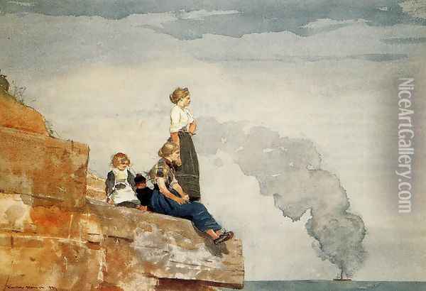 Fisherman's Family (or The Lookout) Oil Painting - Winslow Homer