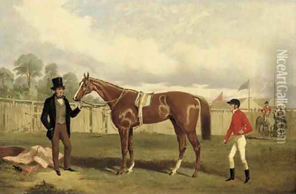 The jockeys' enclosure Oil Painting - Alfred F. De Prades