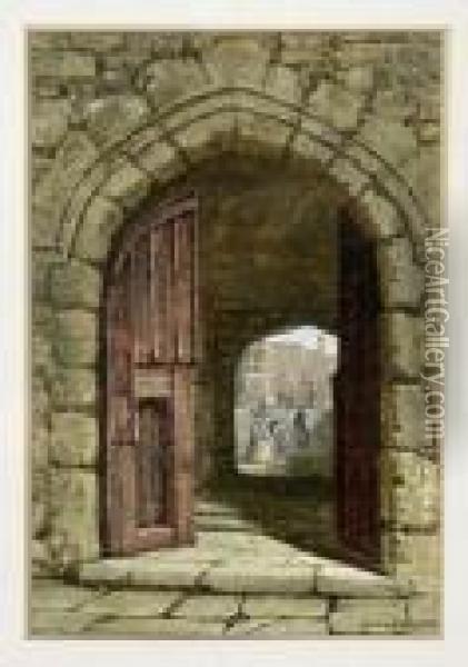 Entrance To Haddon Hall,derbyshire Oil Painting - Louise Rayner