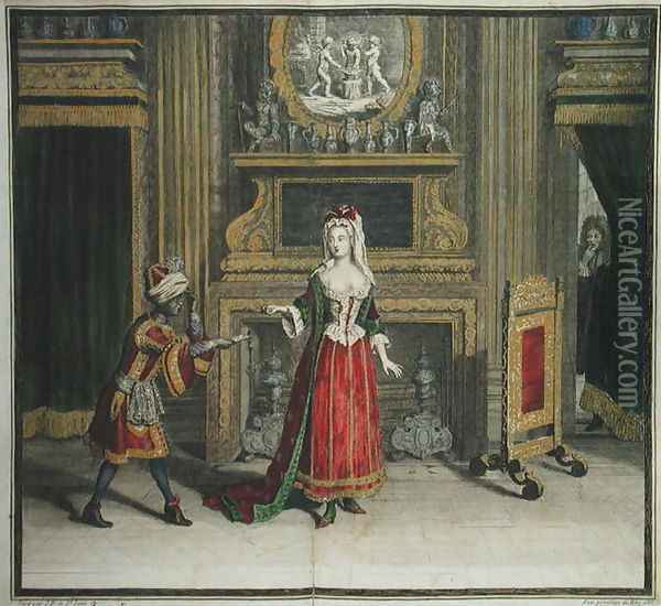 Lady in her bedroom, published c.1688-90 Oil Painting - Jean Dieu de Saint-Jean