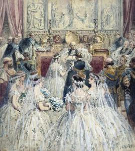 The Wedding Of Queen Victoria To Prince Albert Oil Painting - Frederick John Skill