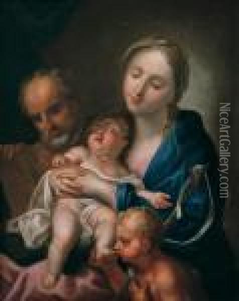 Sacra Famiglia Con San Giovannino Oil Painting - Sebastiano Conca