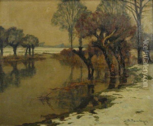 Winter Am Niederrhein Oil Painting - Alfred Rasenberger