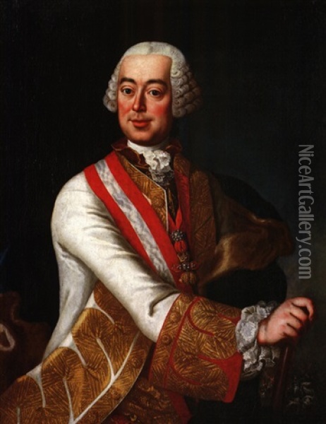Leopold Joseph Graf Von Daun, Feldmarschall Und Hofkriegsprasident Oil Painting - Martin van Meytens the Younger