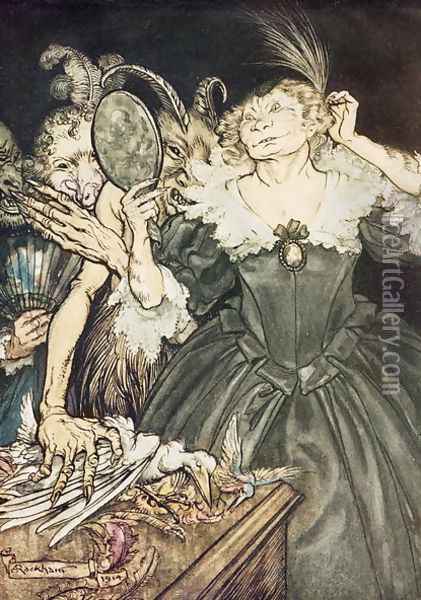 Comus by John Milton And they, so perfect is their misery, 1914 Oil Painting - Arthur Rackham