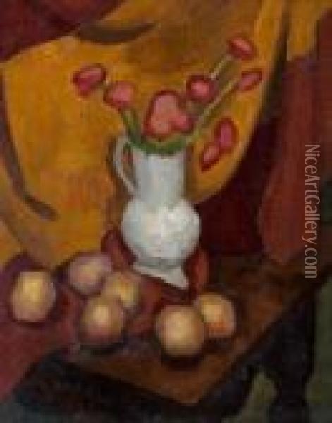 Coquelicots Dans Un Vase Oil Painting - Roger de La Fresnaye