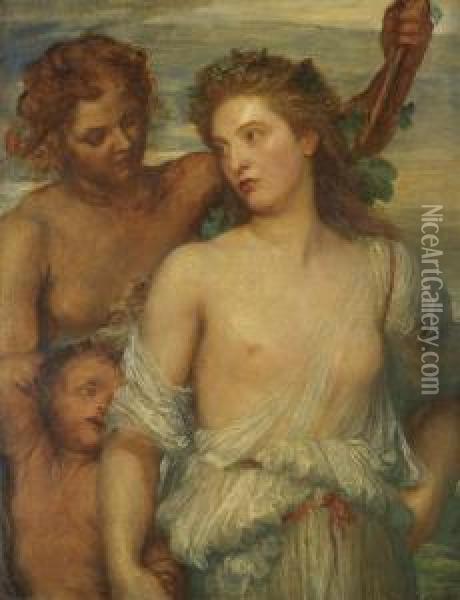 A Bacchante Oil Painting - George Frederick Watts