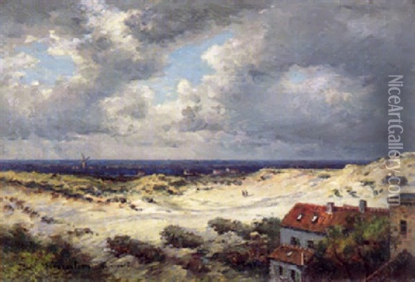Die Dunen Von Nieuport An Der Westflandrischen Kuste In Belgien Oil Painting - Friedrich Ernst Morgenstern