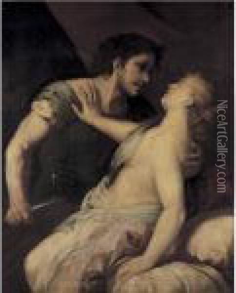 Tarquin And Lucretia Oil Painting - Luca Giordano