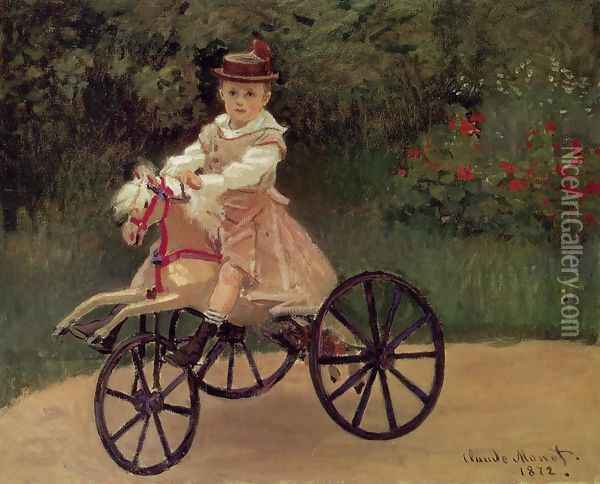 Jean Monet On His Horse Tricycle Oil Painting - Claude Oscar Monet