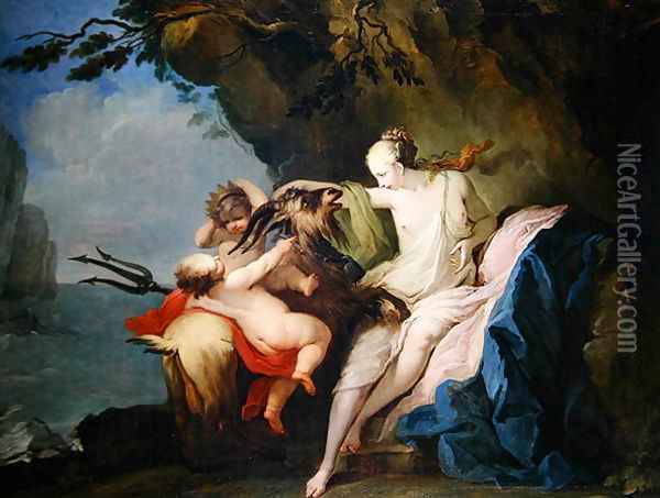 The Nymph Adrastia and the Goat Amalthea with the Infant Zeus Oil Painting - Ignazio Stella (see Stern Ignaz)