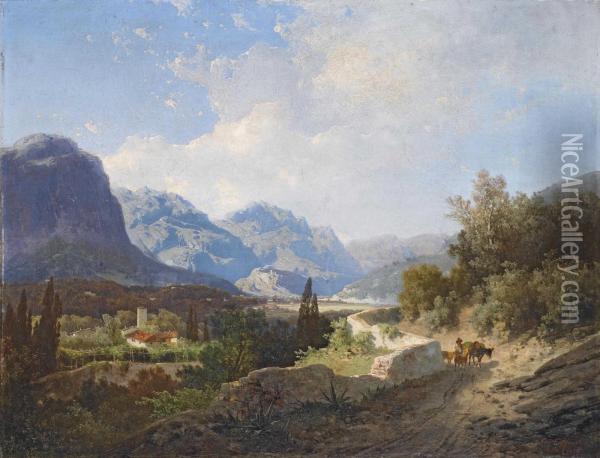 Paesaggio Nel Tirolo Oil Painting - Carl Hasch