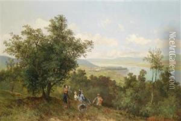 View Of Klosterneuburg Oil Painting - Theodor, Freiherr Von Ehrmanns