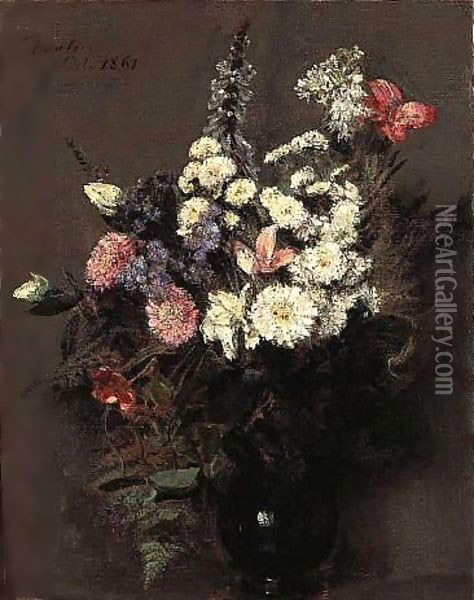 Fleurs D'Automne Oil Painting - Ignace Henri Jean Fantin-Latour