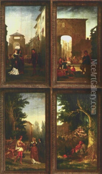 Romeo Und Julia (tetralogy) Oil Painting - Anna Susannah Fries
