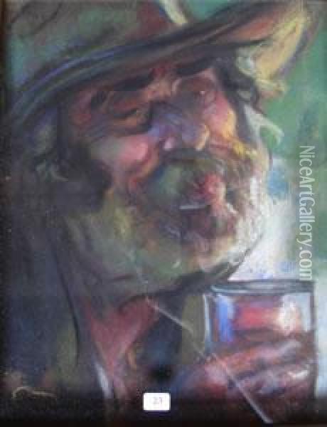 Portrait De Vieil Homme Oil Painting - Louis Fortuney