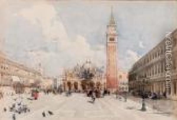 Piazza San Marco,venezia Oil Painting - Paolo Sala