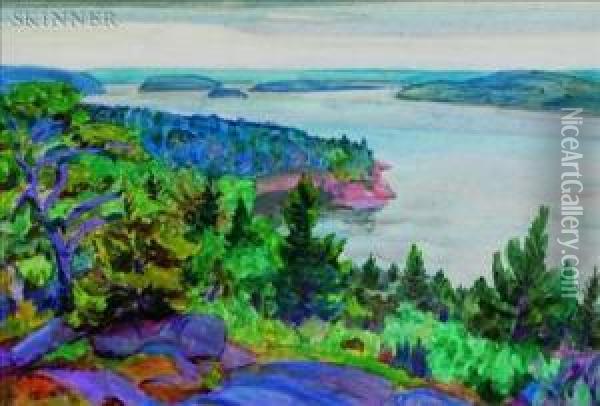 Deep Cove From The Artist's Cottage Oil Painting - Carl Gordon Cutler