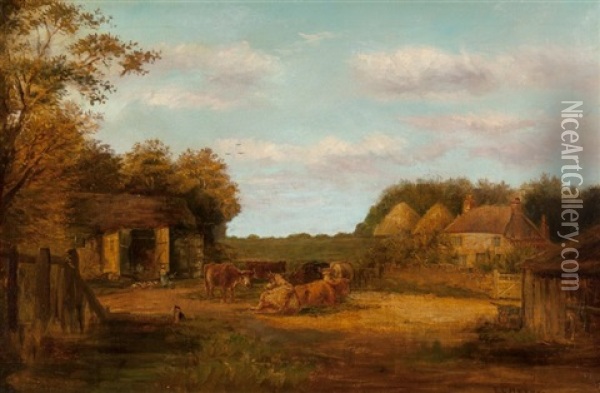 The Farmyard Oil Painting - Edward Lamson Henry