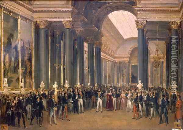 Louis-Philippe Opening the Galerie des Batailles, 10 June 1837 Oil Painting - Francois - Joseph Heim