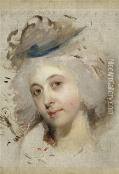 Head Study Of A Lady Oil Painting - Thomas Lawrence