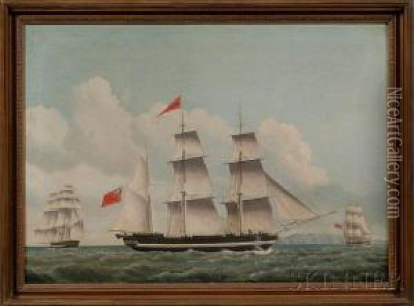 Portrait Of The Ship Oil Painting - Jacob Petersen