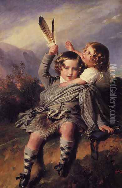 Prince Alfred and Princess Helena Oil Painting - Franz Xavier Winterhalter