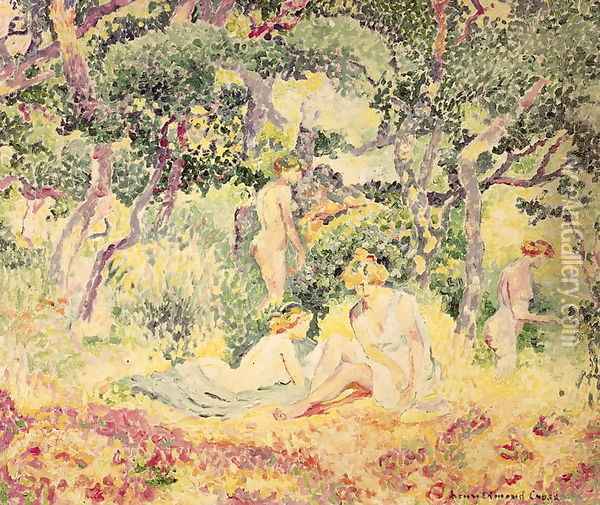 Nudes in a Wood, 1905 Oil Painting - Henri Edmond Cross