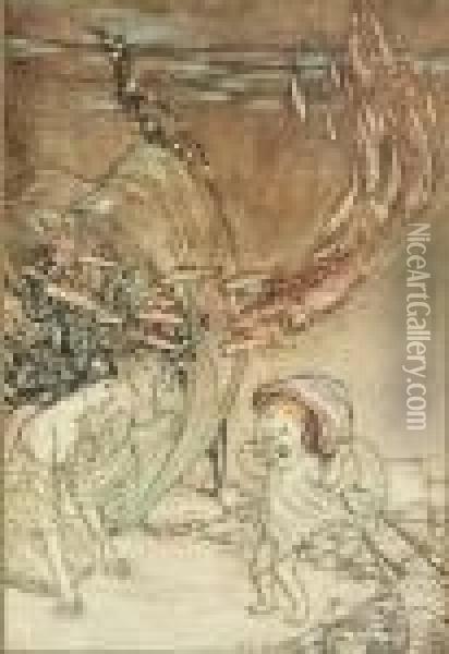 La Motte-fouque, Friedrich H. C. De. Oil Painting - Arthur Rackham