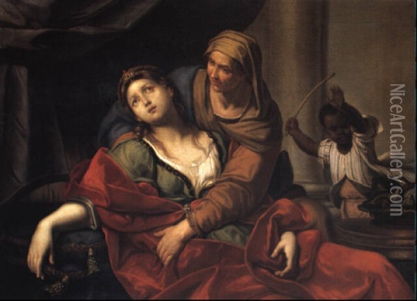 Morte Di Cleopatra Oil Painting - Elisabetta Sirani