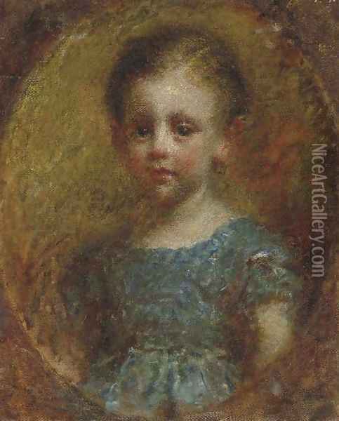 Portrait of a Young Boy Oil Painting - Daniele Ranzoni
