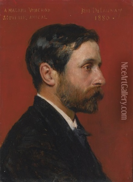 Portrait Of Monsieur Vinchon Oil Painting - Jules Elie Delaunay