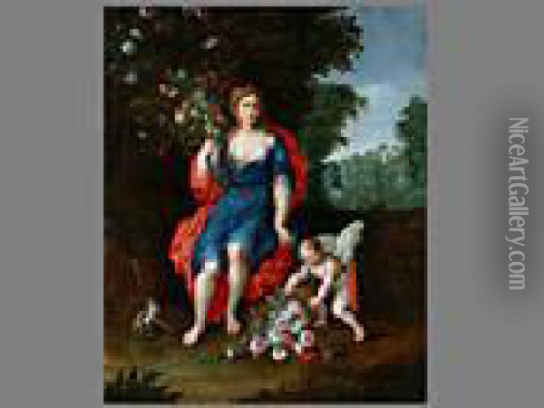 Venus Und Amor Oil Painting - Jan The Elder Brueghel