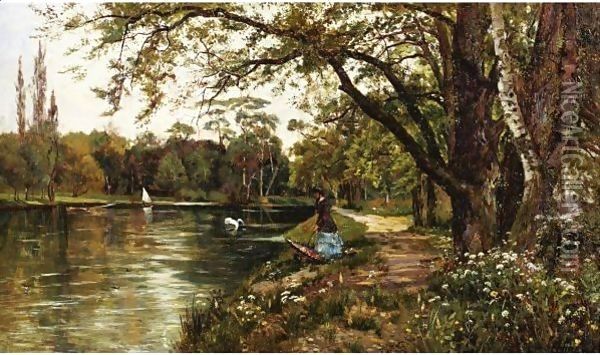 A Stroll In Spring Oil Painting - Theodore Hines