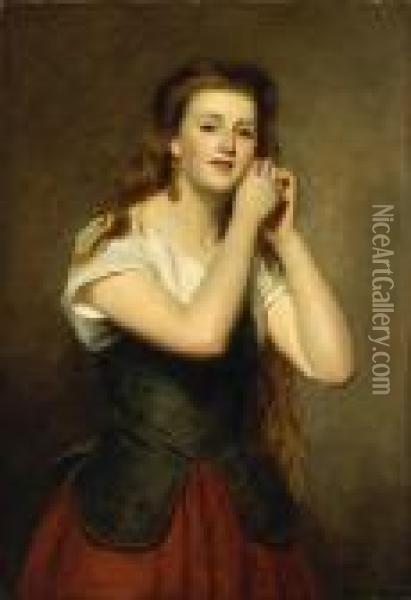 The New Earrings Oil Painting - William Powell Frith