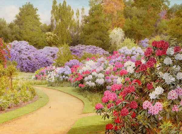 The Rhododendron Walk Oil Painting - George Marks