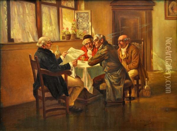 ''political News' Oil Painting - Wilhelm F. Giessel