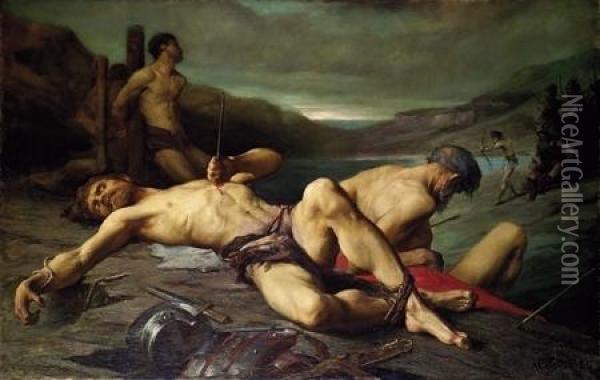 Accidents Oil Painting - Georges Moreau de Tours