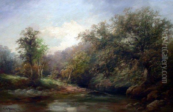 Romantisches Waldinneres Mit Bachlauf Oil Painting - George Henry Jenkins