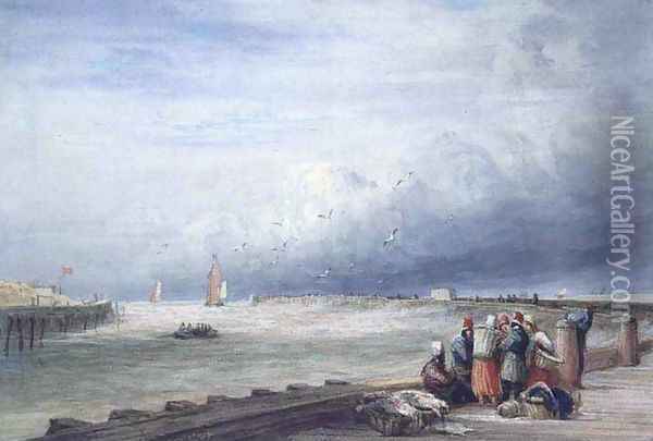 Calais Pier 3 Oil Painting - David Cox