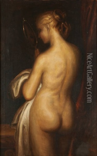 Nu Au Miroir Oil Painting - Henri Moreau
