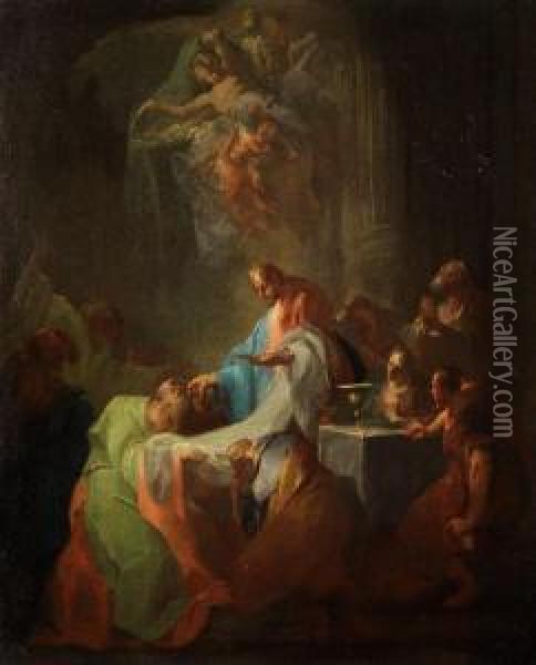 Jesus Teilt Seinen Jungern Die Kommunion Aus Oil Painting - Franz Sigrist