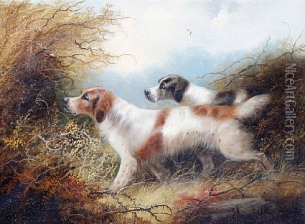 On The Scent (+ Dinner Time; Pair) Oil Painting - Edward Armfield
