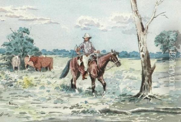Cattle Drover Oil Painting - Arthur Esam