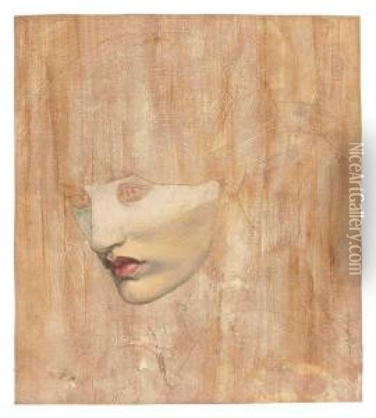 Head Of Proserpine Oil Painting - Dante Gabriel Rossetti