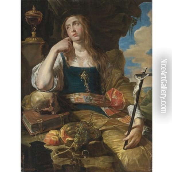 The Penitent Magdalene Oil Painting - Abraham Janssens