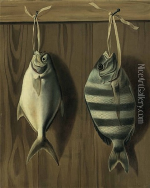 Dollarfish And Sheepshank Oil Painting - William Aiken Walker